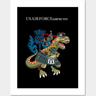 Clanosaurus Rex USAIRFORCEsaurus rex Plaid US Air Force Scotland Ireland Family Tartan Posters and Art